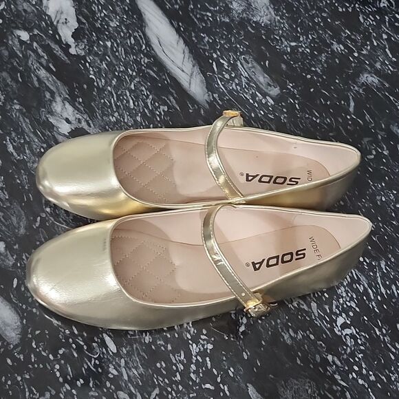 BRAND NEW SODA ROUND TOE MARY JANE ADJUSTABLE ANKLE STRAP SLIP-ON FLAT - Picture 10 of 15